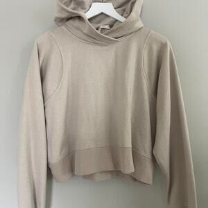 Lululemon Size 10 Shimmery Beige Cropped Hoodie Sparkle Pullover